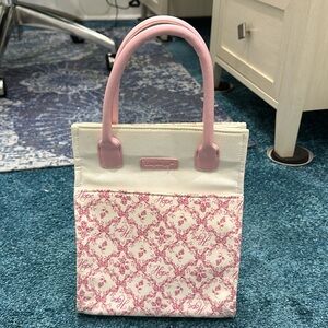 longaberger Pink Horizons of Hope Breast Cancer Fabric Tote Bag